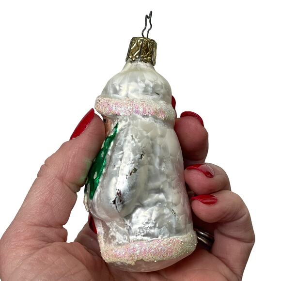 Vintage Inge Glas Ornament Father Frost White Santa Mercury Glass Germany 4096? - Picture 4 of 16